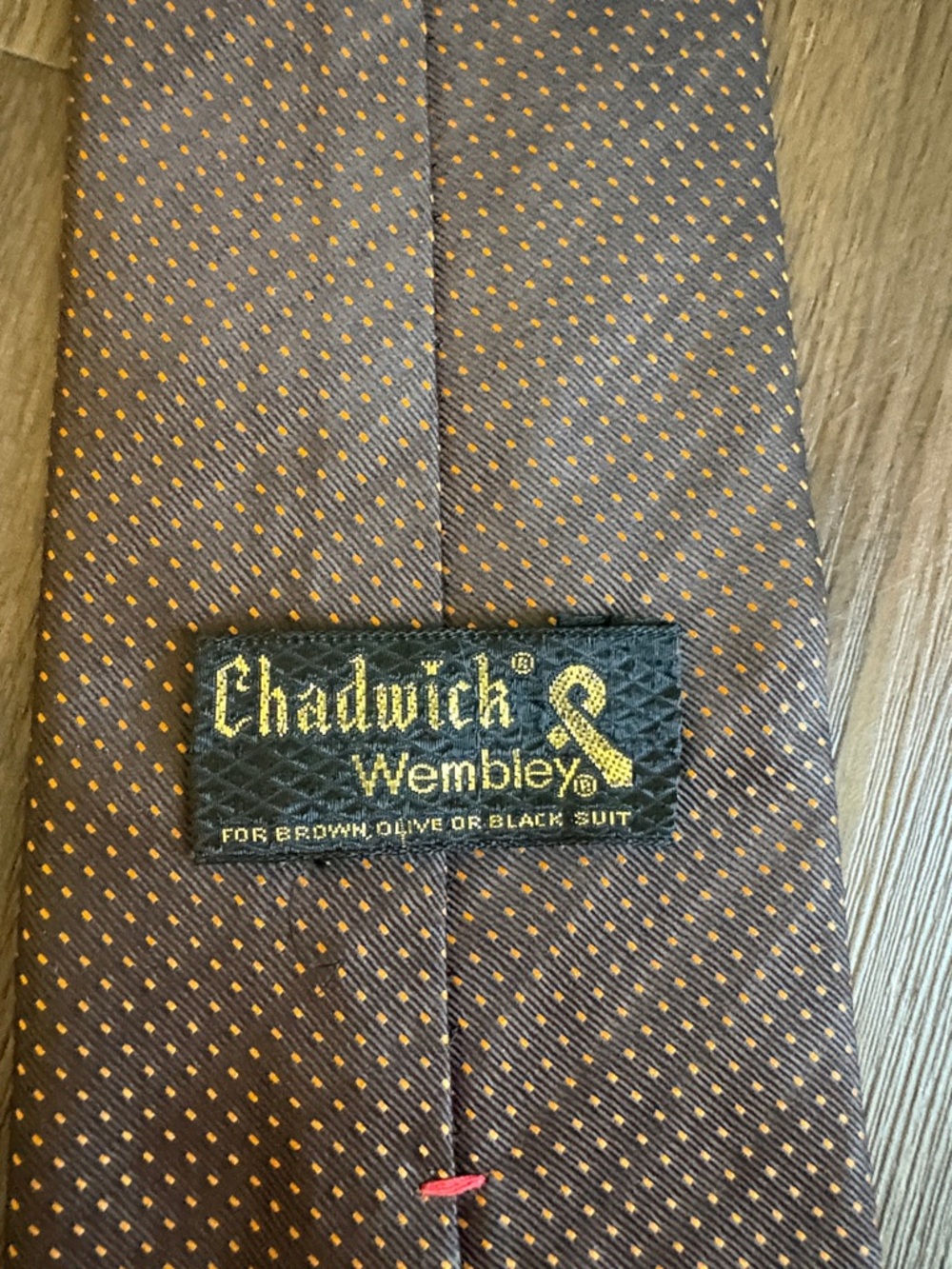 Wembley Brown Microdot Silk Tie - Picture 2 of 3